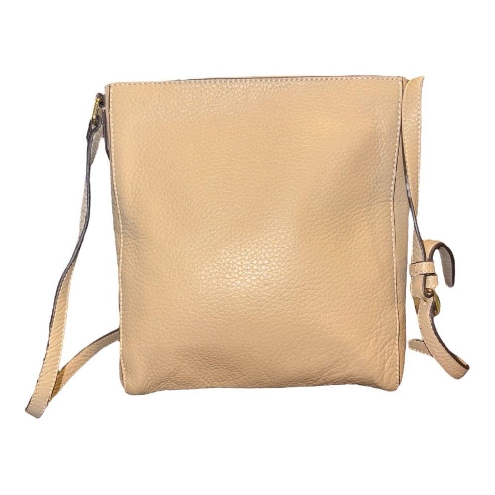 G.I.L.I. Pebbled Leather Crossbody Bag sand color w/snakeskin tassels BP 3